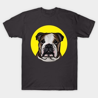 Cute Yellow Pop Art Cartoon English Bulldog T-Shirt